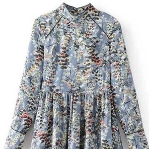 Calico print button back dress NWOT